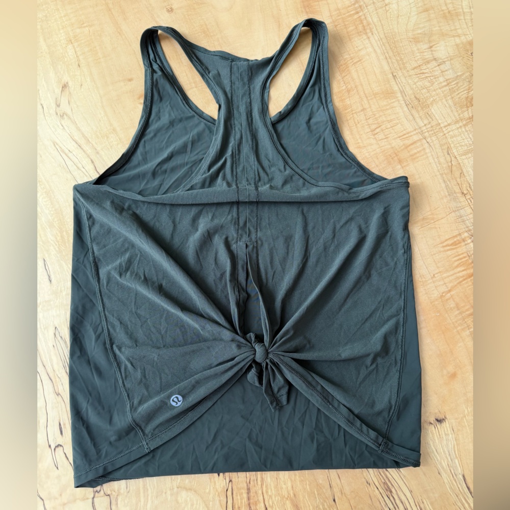 Lululemon Dark Green Tank Top with tie in back
